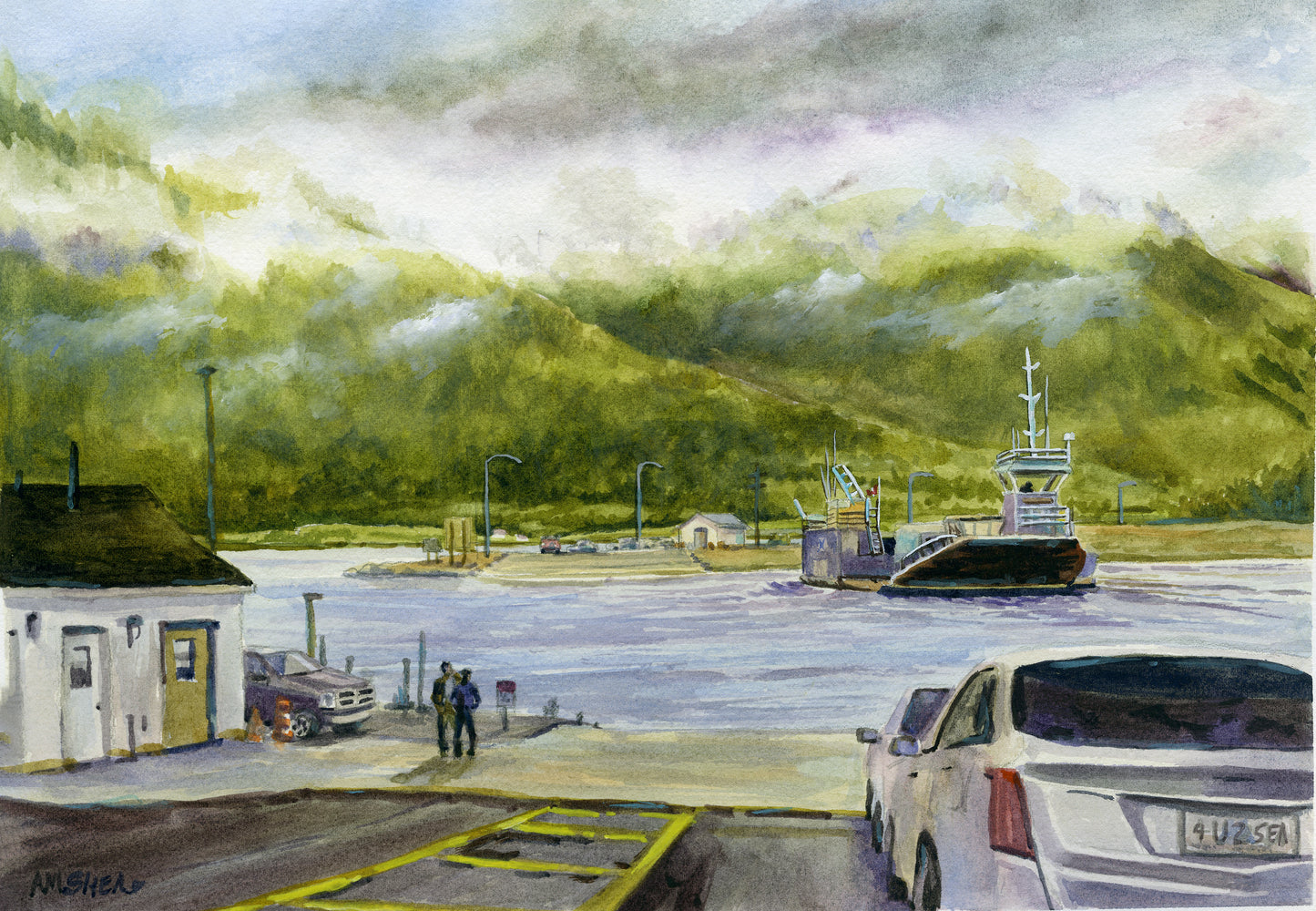 Fog Lifting, Englishtown Ferry