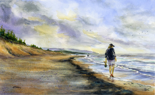 Picking Seaglass, Inverness Beach